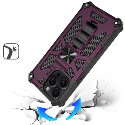 Built in Magnetic Hiden Kickstand Shockproof Rugged Armor Grip Hybrid Heavy Duty Anti Slip Protective Style