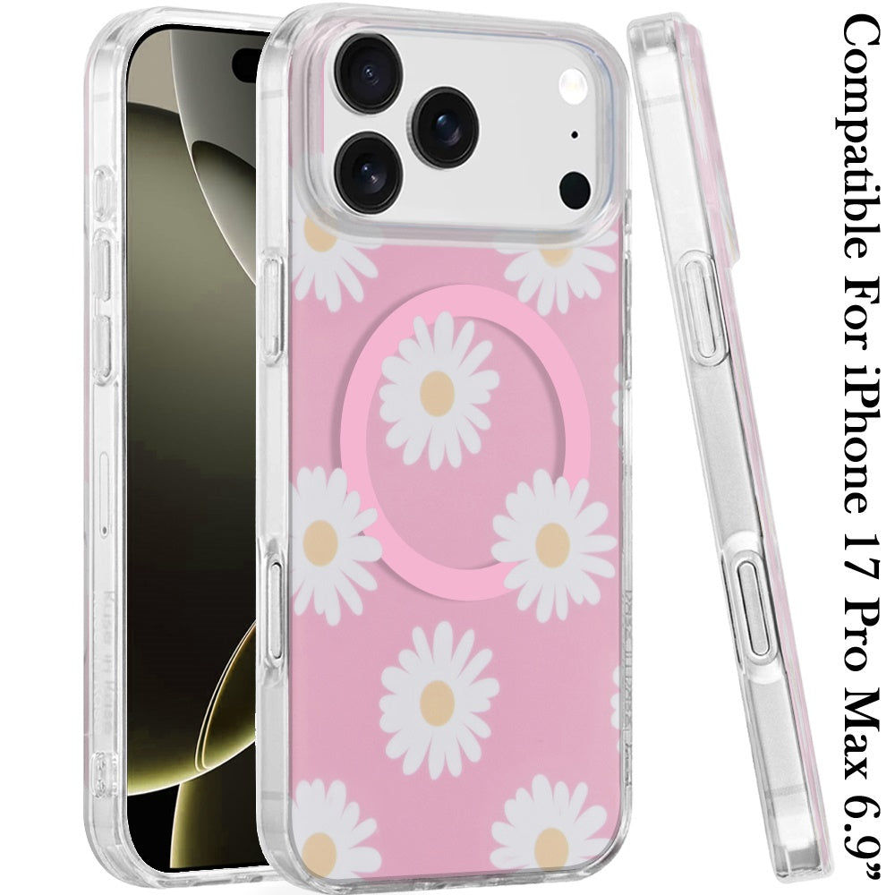 For Apple iPhone 17E /16E Stylish Pattern Fashion IMD Printed Design TPU Double Layer Slim Shockproof with Magnetic Back Case Cover