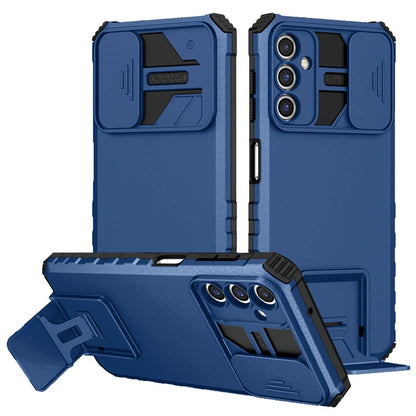 Phone Case for Samsung Galaxy A15 5G Kickstand Hybrid Hard PC Soft TPU Camera Guard Shock Absorbing Reinforced Corners Slim Fit Cover Blue