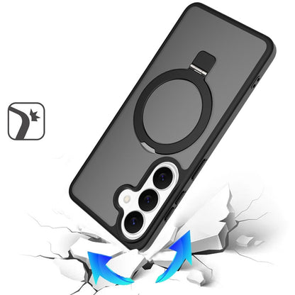 Phone Case for Samsung Galaxy S26 FE /Fan Edition Magnetic Ring Stand Full Rotation Matte Shockproof Grip Anti Slip Durable Camera Protection Hybrid Cover