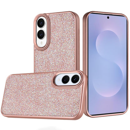 For Samsung Galaxy S25 Edge Crystal Sparkle Diamond Glass Full Mini Glitter Bling Frame TPU Hybrid Protective Case Cover