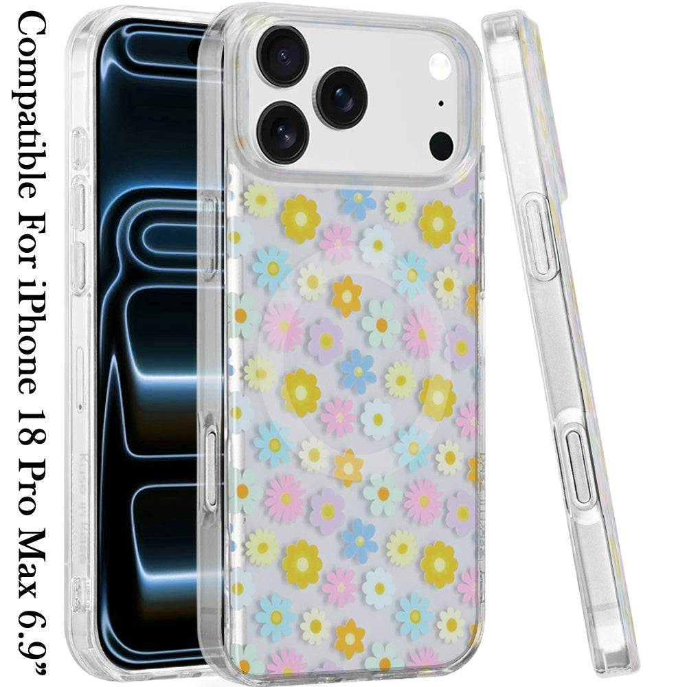 Phone Case for Apple iPhone 18 Pro Max/ iPhone 17 Pro Max Stylish Design Shockproof Magnetic Magsafe Compatible TPU IMD Print Rugged Grip Drop Protection Slim Fashion Cover