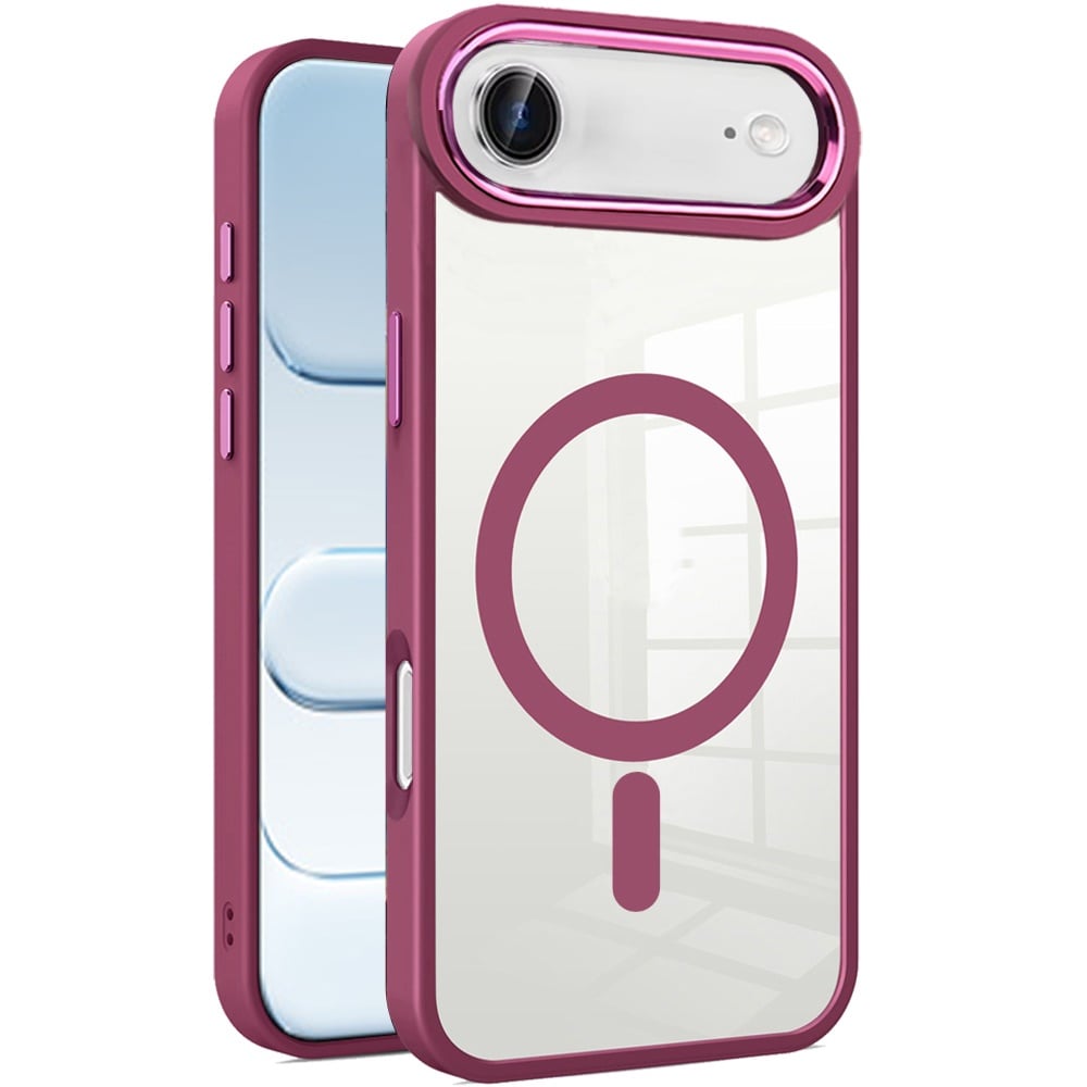 For Apple iPhone 17 Air (6.6") MagSafe Compatible Transparent Greatest Clear Acrylic with Color Frame Thick Hybrid TPU Hard Case Cover