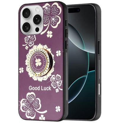 Diamond 3D Fashion Floral Glitter Engraved Luxury Bling Hybrid Shockproof Chrome Edge Protective Grip