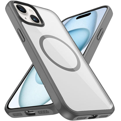 Phone Case for Apple iPhone 15 Plus Transparent Magnetic HQ Shockproof Hybrid 2.0mm Thick AntiSlip Grip Drop Protection Rugged Clear Durable Impact Cover