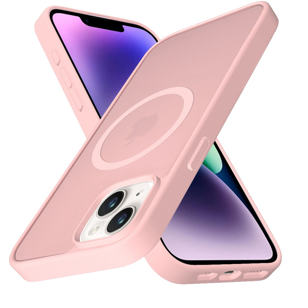For Apple iPhone 14 /13 MagSafe Compatible Case Hybrid Soft TPU Bumper Hard Translucent Matte Back Slim Shockproof Case Cover
