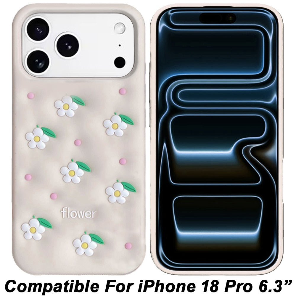 Phone Case for Apple iPhone 18 Pro Fashionable Silicone Textured Decorative Design Pattern Protective Rubber TPU Hybrid Protection Cover