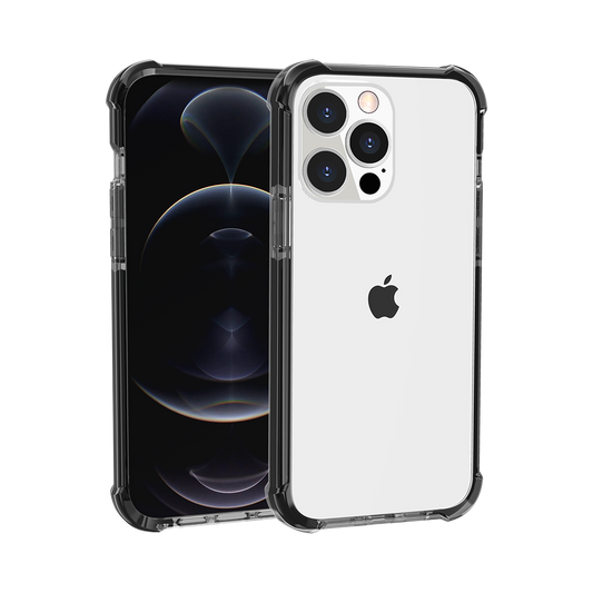 Phone Case for Apple iPhone SE 3 (2022) SE/8/7 Transparent Acrylic Shockproof Rugged Hybrid Heavy Duty Color Frame Raised Bezel Clear Durable Grip Cover Black