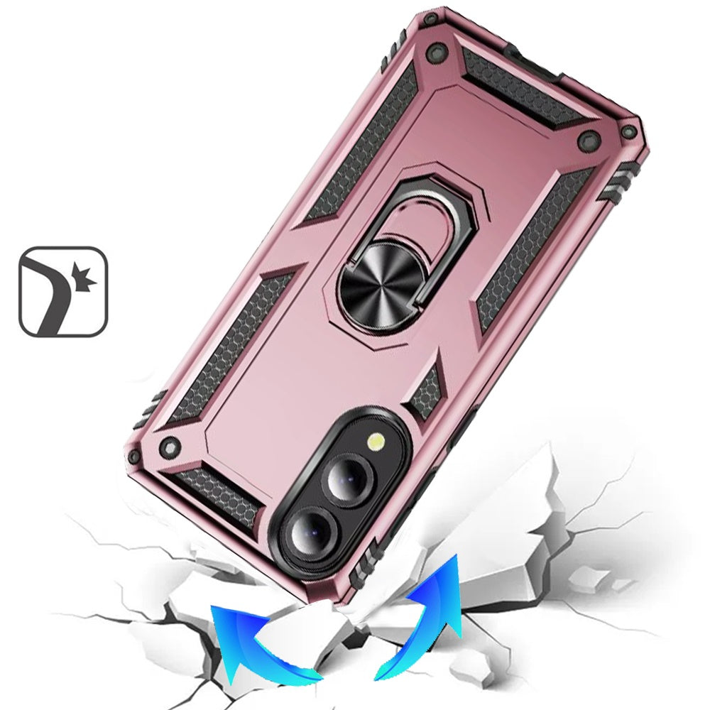 For Samsung Galaxy S25 EDGE Hybrid Shockproof Durable 360 Degree Rotatable Ring Stand Holder Kickstand Fit Magnetic Car Mount Case Cover