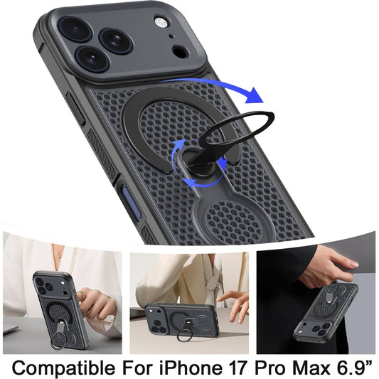 Phone Case for Apple iPhone 17 Pro Max (6.9") Magnetic Honeycomb Hybrid Rugged Armor Kickstand Dual Layer Shock Absorbing Hard PC Soft TPU Cover