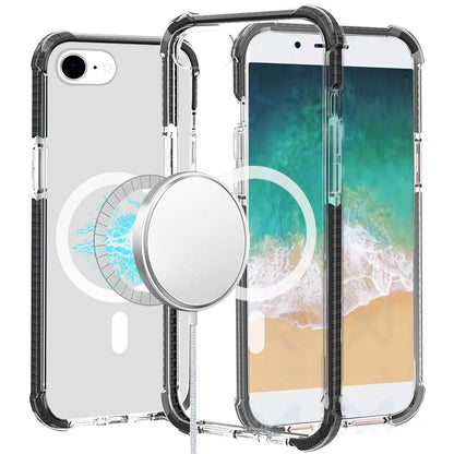 Magnetic Acrylic Case Transparent Back, Rugged Colorful Frame, Shockproof Hybrid, MagSafe Compatible