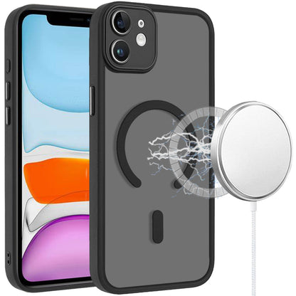 Phone Case for Apple iPhone 11 Matte Frosted Magnetic Back Hybrid Hard PC Soft TPU Camera Protection Slim Shock Absorbing Anti Fingerprint Cover