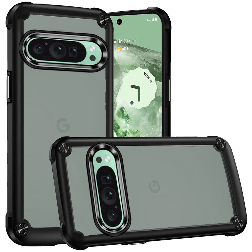 For Samsung Galaxy S25 EDGE Hybrid Transparent Rubber with Metal Buttons & Camera Edges Hard TPU Corner Frame Bumper Case Cover