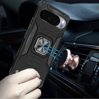 Phone Case for Google Pixel 11 Pro XL Magnetic Car Mount Hybrid Ring Stand Shockproof Rugged Grip Armor Heavy Duty Protective TPU Durable Cover