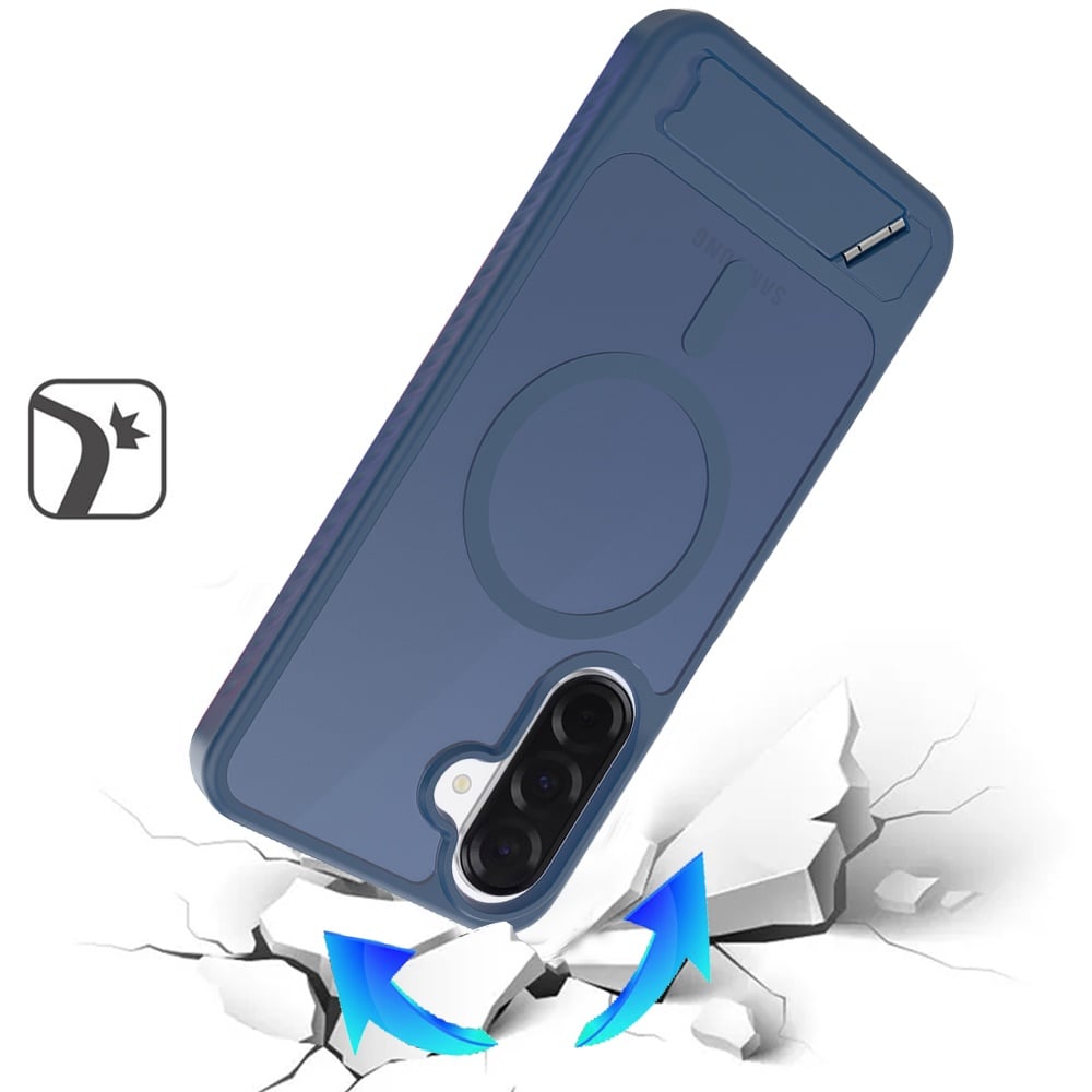Phone Case for Samsung Galaxy A27 Matte Magnetic Metal Kickstand Shockproof Grip Anti Slip Durable Protective Heavy Duty Hybrid Cover