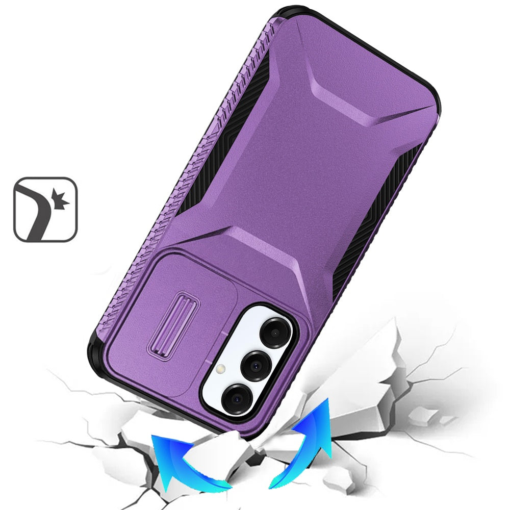 For Samsung Galaxy A17 5G Slim Fit Shockproof Hybrid with Slide Camera Window Covering, Rugged Tpu Silicone Hard PC Bumper Case Cover