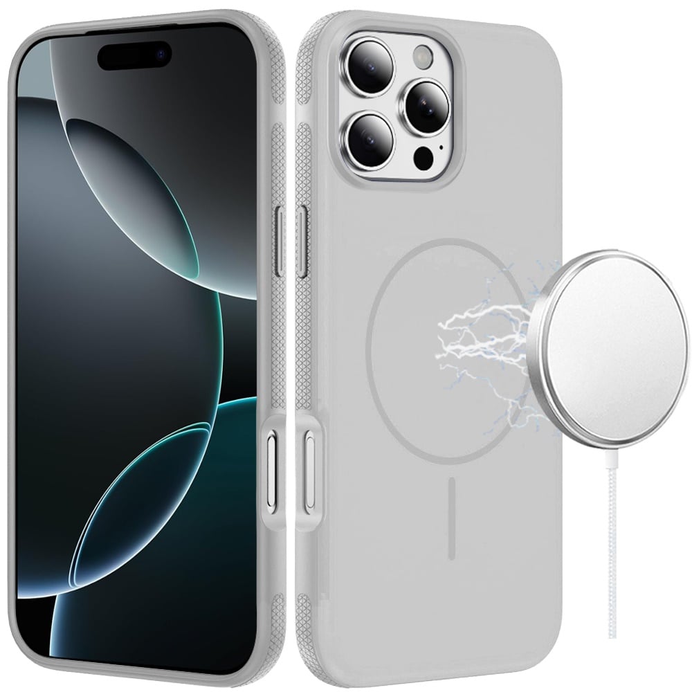 For Apple iPhone 15 Pro Max Super Magnetic Premium Edged Core Matte Thick Hybrid Drop Protection Shockproof Design Case Cover Clear