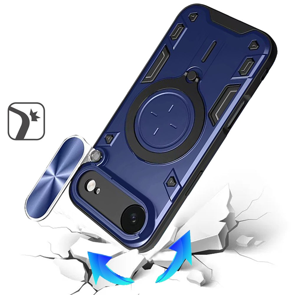 For Apple iPhone 17 AIR Hybrid Magnetic 360° Ring Kickstand, MagSafe Compatible, Durable Full Camera Lens Protection Case Cover