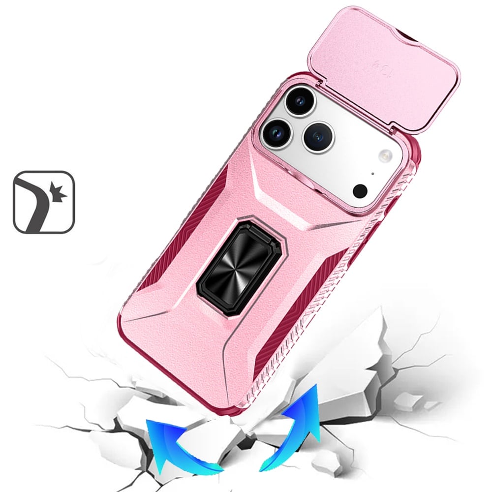 Magnetic Ring Stand Camera Protection Shockproof Heavy Duty Kickstand Rugged Grip Anti Scratch Hybrid