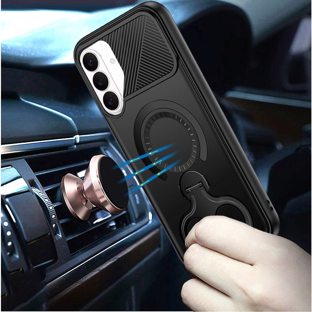 Phone Case for Samsung Galaxy S26 FE /Fan Edition Magnetic 2 Ring Stand Car Mount Friendly Shockproof Rugged Grip Armor Dual Ring Kickstand Heavy Duty Hybrid Cover