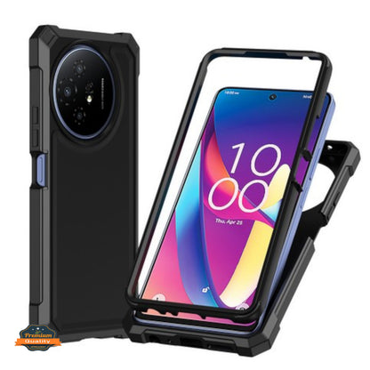 For TCL 60 XE NXTPAPER Full-Body Dual Layer Hybrid Case Slim, Drop-Proof TPU Hard PC, Durable Corner Front Bumper Protector Case Cover Black