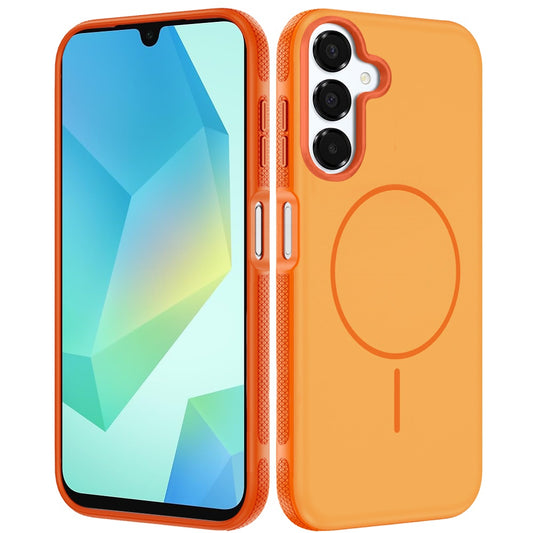 For Samsung Galaxy A16 5G Super Magnetic Premium Edged Core Matte Thick Hybrid Drop Protection Shockproof Design Case Cover Cosmic Orange