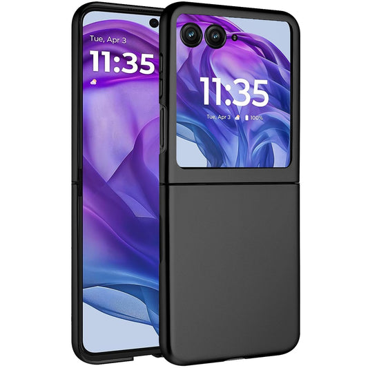 Phone Case for Motorola Razr+ PLUS (2024) Snap On Hard Shell Matte Finish Slim Fit Rubber TPU Soft Lightweight Protective Cover Black