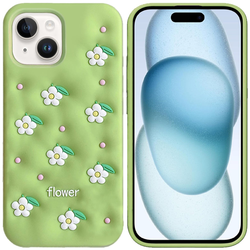 Phone Case for Apple iPhone 15 Plus Fashionable Silicone Textured Decorative Design Pattern Protective Rubber TPU Hybrid Protection Cover