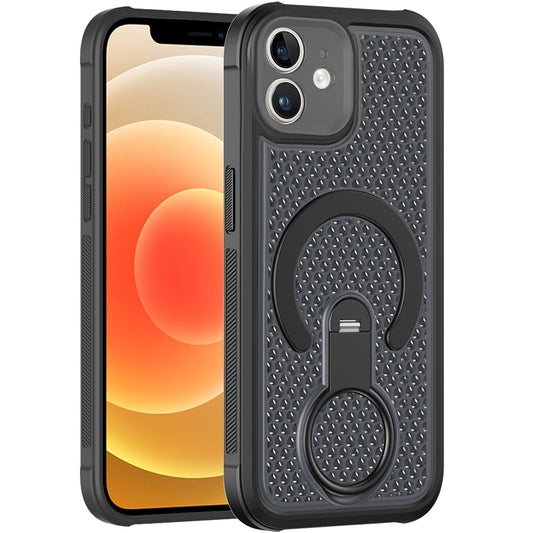 Phone Case for Apple iPhone 12 /12 Pro Magnetic Honeycomb Hybrid Rugged Armor Ring Kickstand Dual Layer Shock Absorbing Hard PC Soft TPU Cover