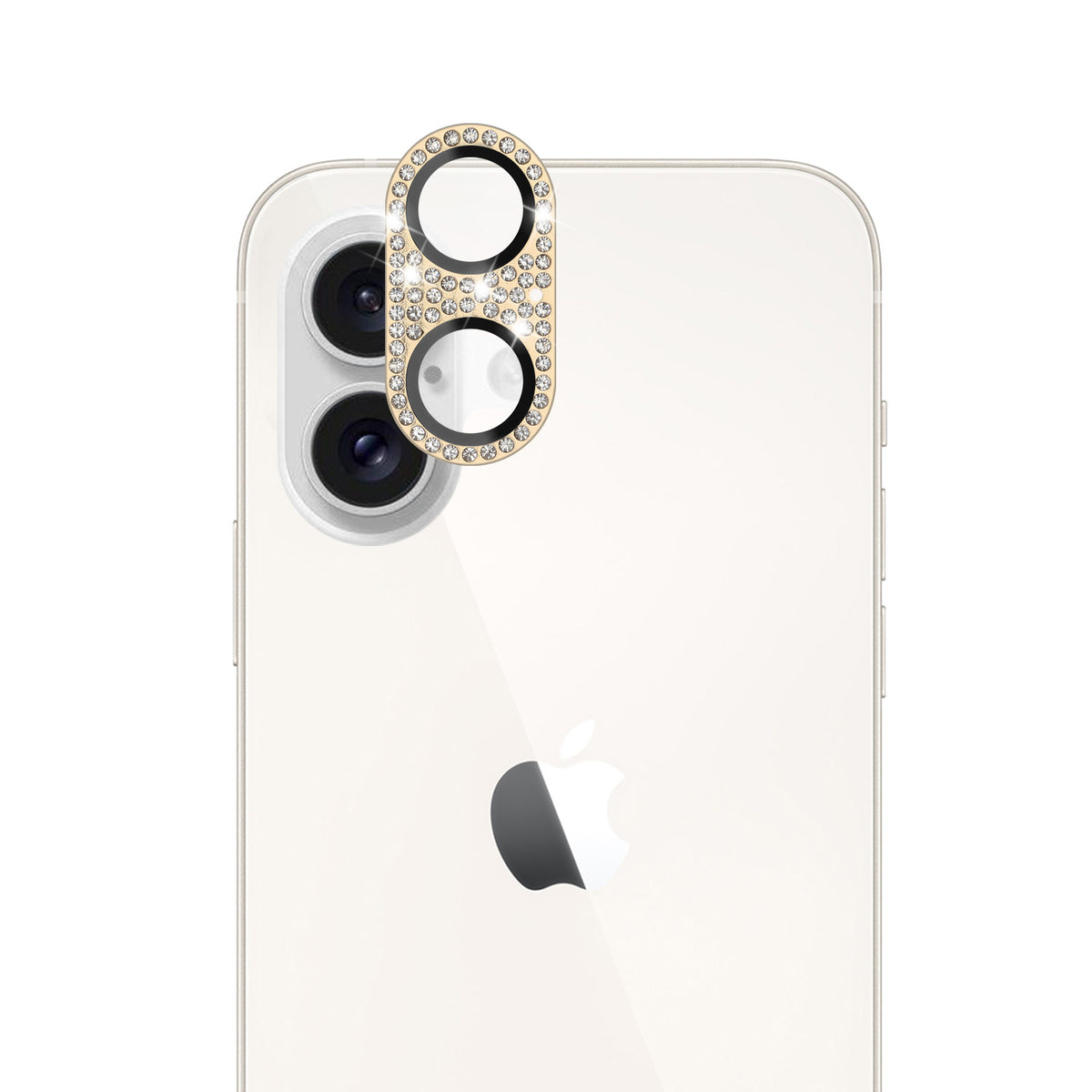 For Apple iPhone 16 (6.1") Camera Lens Full Tempered Glass With Diamond Bling Glitter Rhinestone Lens Protective Case Cover