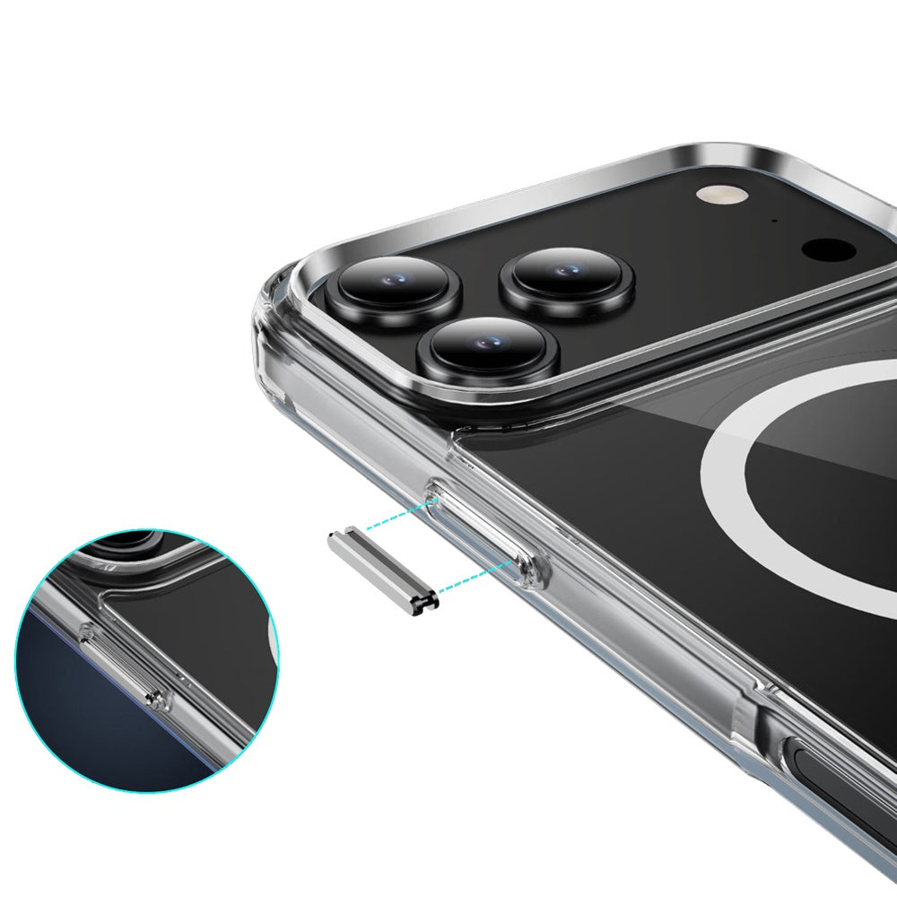 Phone Case for Apple iPhone 18 Pro Thick Clear Hybrid Magnetic Circle Shock Absorbing Reinforced Corners TPU Heavy Duty Transparent Frame Bumper Cover Clear