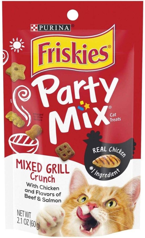 Friskies Party Mix Cat Treats - Mixed Grill Crunch [Cat Treats] 2.1 oz