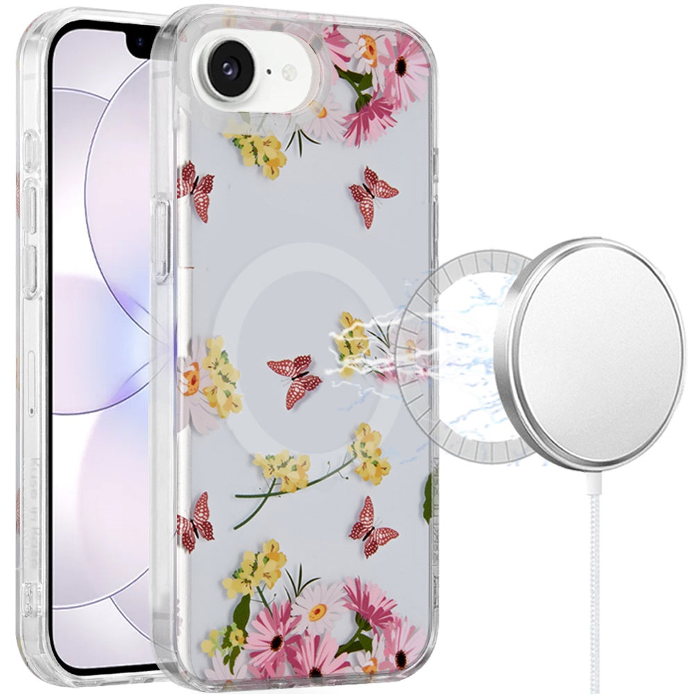 Phone Case for Apple iPhone 16 E Stylish Design Shockproof Magnetic Magsafe Compatible TPU IMD Print Rugged Grip Drop Protection Slim Fashion Cover Multicolor