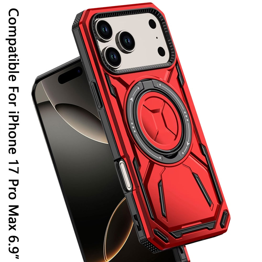 For Apple iPhone 17 Pro Max (6.9") Hybrid Magnetic Ring and 360° Rotational Kickstand with MagSafe Compatible, Military Grade Drop Protection Case Cover