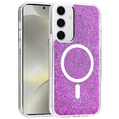 Hybrid Epoxy Glitter Shiny Flower Design Stylish Fashion Case, Magnetic MagSafe Compatible, Shockproof