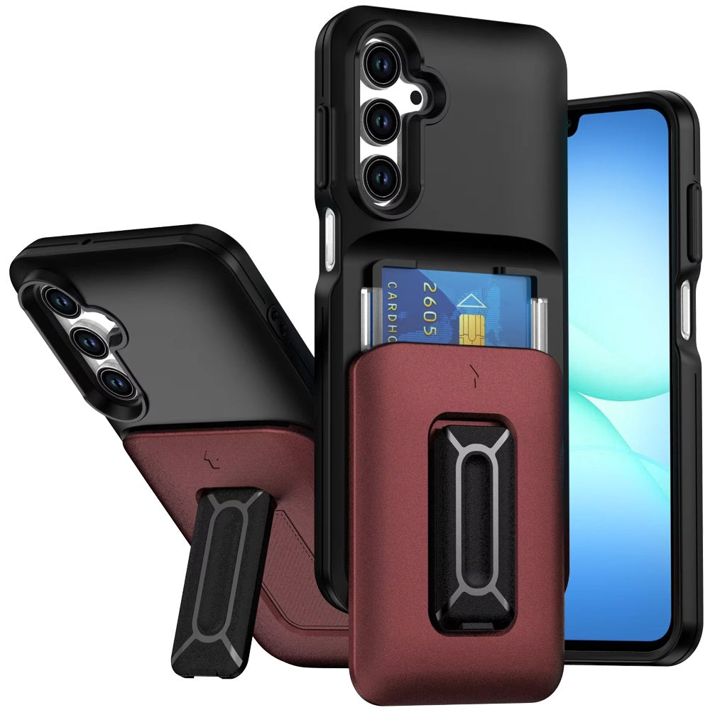 For Samsung Galaxy S25 Fan Edition /Galaxy S25 FE Wallet Case with 2- Credit Card Holder, Wrist Strap & Kickstand Hybrid Shockproof TPU Case Cover