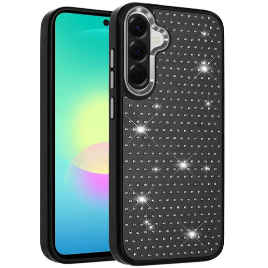 Phone Case for Samsung Galaxy A27 Luxury Diamond Bling Sparkle Chrome Metallic Edge Shockproof Durable Protective Stylish Premium Hybrid Design Cover