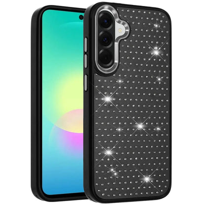 Phone Case for Samsung Galaxy A27 Luxury Diamond Bling Sparkle Chrome Metallic Edge Shockproof Durable Protective Stylish Premium Hybrid Design Cover