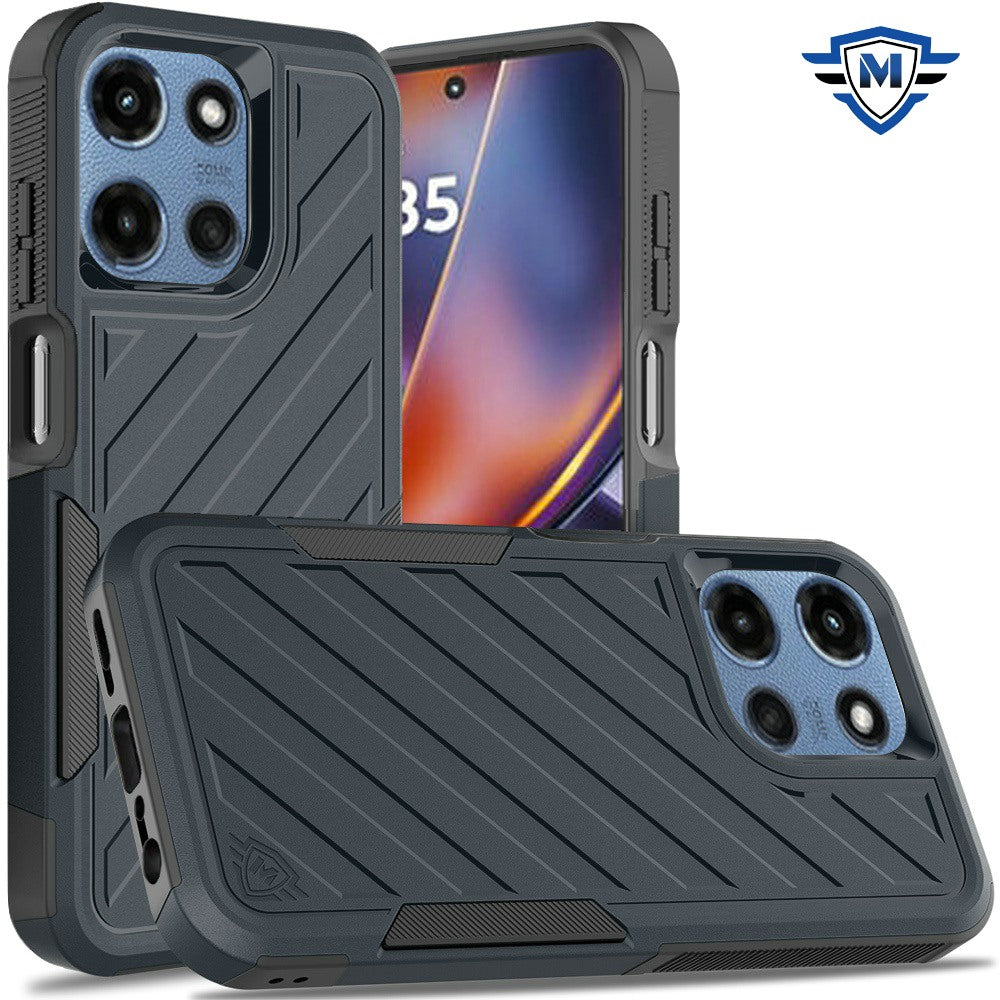 For Motorola Moto G 5G 2025 Premium Hybrid Rugged lined Shockproof Textured 2-in-1 Non-Slip Hard PC & TPU Non Slip Tough Case Cover