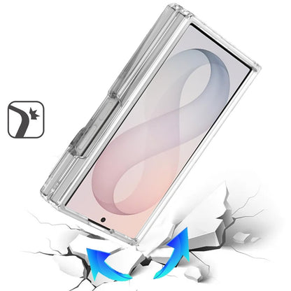 Phone Case for Samsung Galaxy Z Fold 8 Transparent Hybrid TPU Hard PC Shockproof Bumper Flexible Protective Shell Reinforced Edge Cover Clear