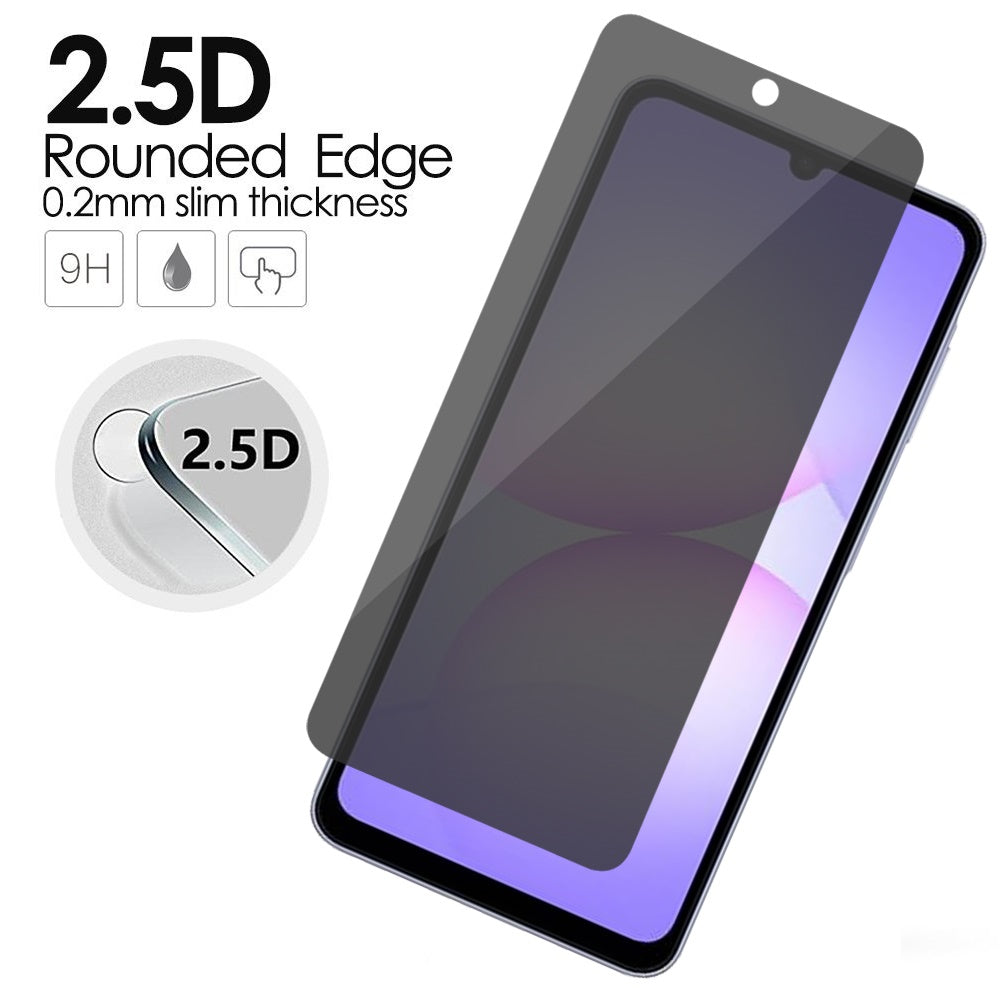 Screen Protector for Samsung Galaxy A08 4G, A07 5G, A07 4G Tempered Glass Screen Protector Privacy Anti-Spy Anti Peeping 9H, Black Screen Guard Easy to Install Black