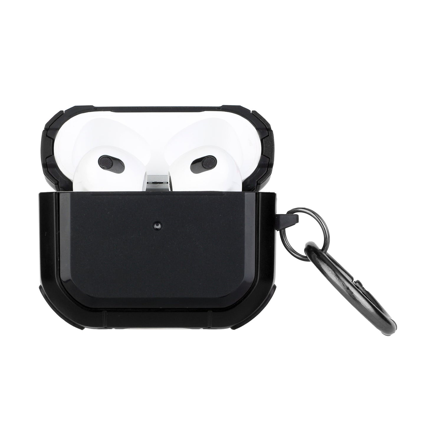 For Airpods Pro 3 (2025) Heavy Duty Hybrid 2 in 1 Shockproof Full Protective Hard PC+Soft Rubber Silicone Skin with Keychain Case Cover