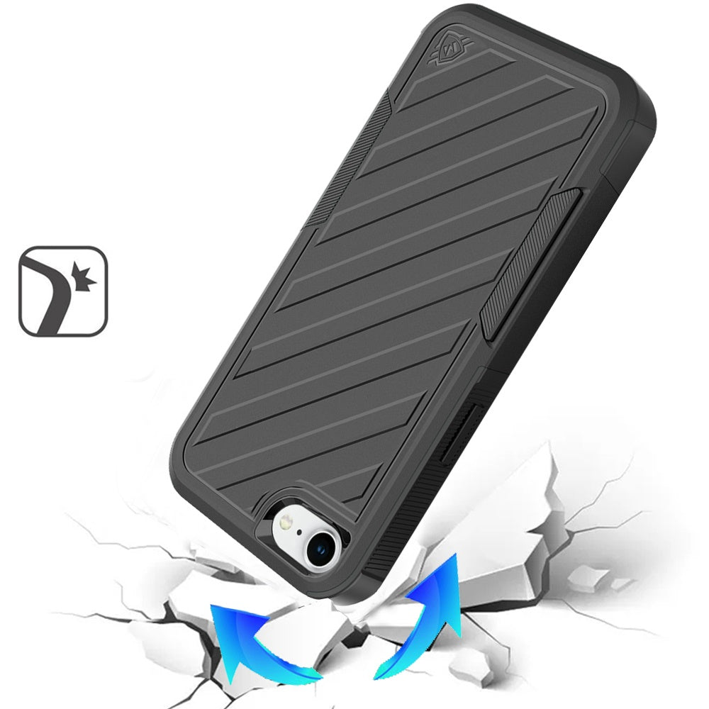 For Apple iPhone 17E /16E Rugged 2in1 Armor Combo Belt Clip Holster, Non-Slip Tough Hybrid lined Shockproof Case Case Cover
