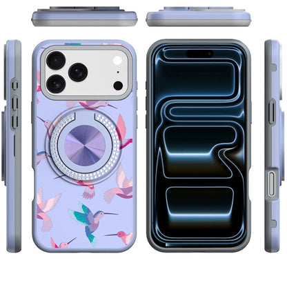 Phone Case for Apple iPhone 18 Pro Max Magnetic Ring Stand Matte Metal Hybrid Car Mount Friendly Shockproof Rotational Grip Diamond Design Pattern Cover