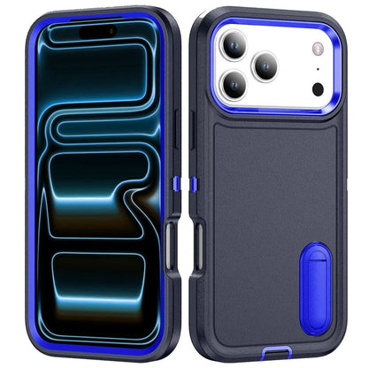 Phone Case for Apple iPhone 18 Pro/ 17 Pro 3in1 Tough Rugged Kickstand Shockproof Armor Grip Heavy Duty Drop Resistant Protective Hybrid Cover Black