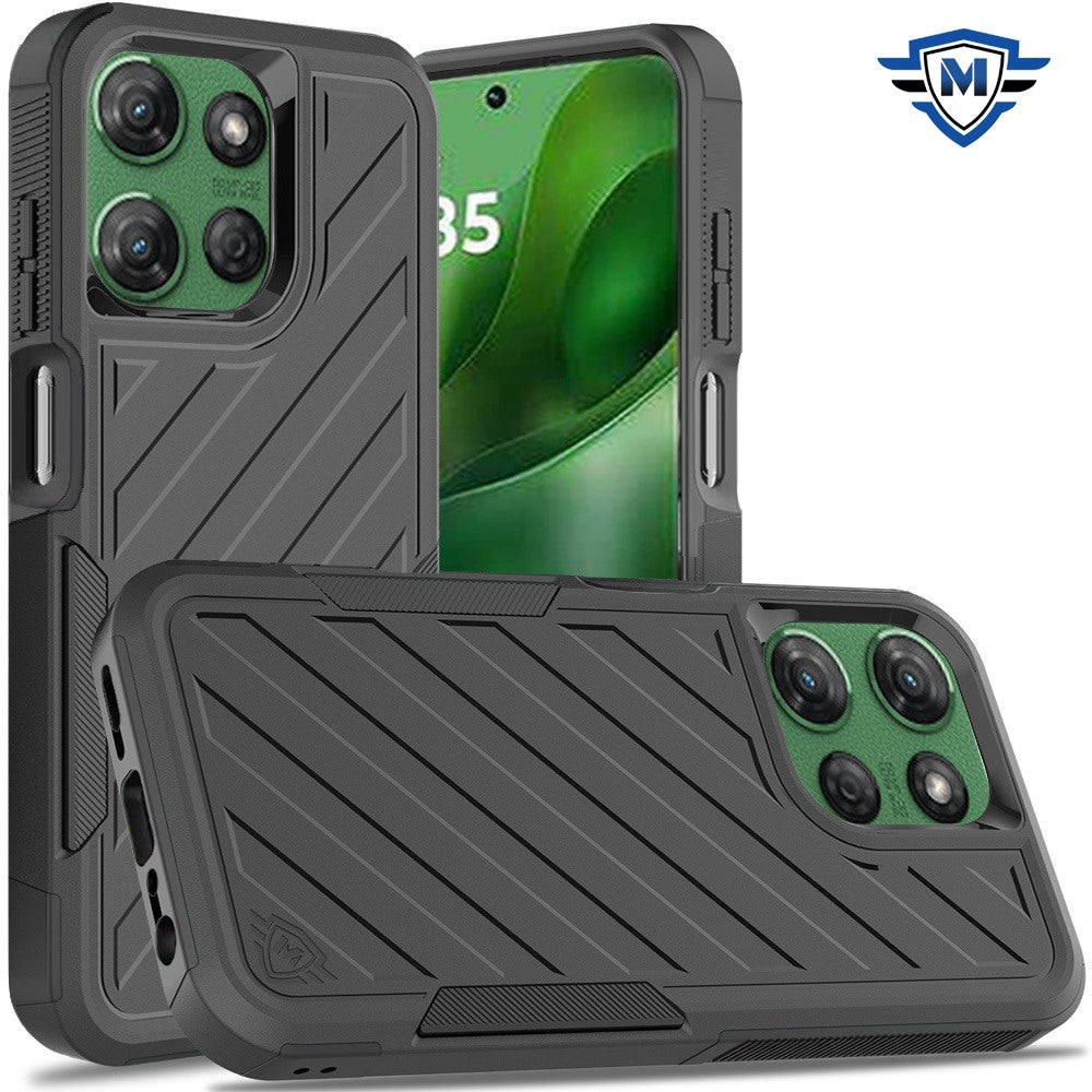 For Motorola Moto G Power 5G 2025 Premium Hybrid Rugged lined Shockproof Textured 2-in-1 Non-Slip Hard PC & TPU Non Slip Tough Case Cover