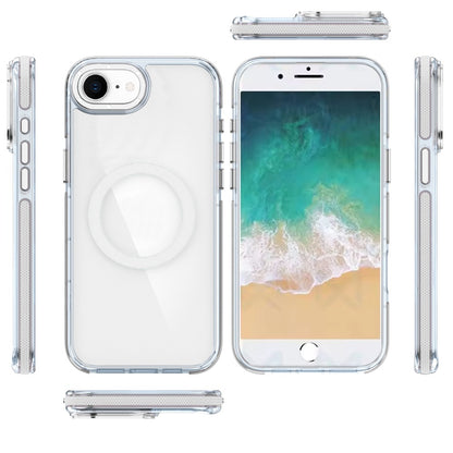 For Apple iPhone 16e Transparent Back with Colorful Frame, Strong Magnetic Circle, MagSafe Compatible, Slim Shockproof Protection Case Cover