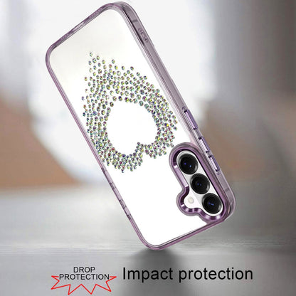 For Samsung Galaxy S26 Ultra Angel Hearts Bling Glitter Diamond Hybrid TPU Cover, Colorful Frame Shockproof Protective Back Case Cover