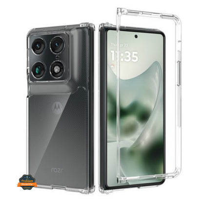 Phone Case Cover for Motorola Razr Fold 2026 Acrylic Hybrid Clear Hard Back Cover Slim Thin Fit TPU Hard PC with Frame Bumper Protection Cover Transparent