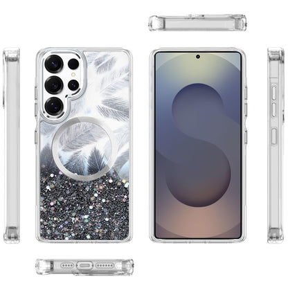 For Samsung Galaxy S26 Ultra Epoxy Glitter Shimmer Fashion Case with Magnetic Magsafe Compatible Hybrid Sparkling Slim Protective Case Cover